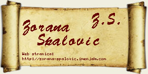 Zorana Spalović vizit kartica